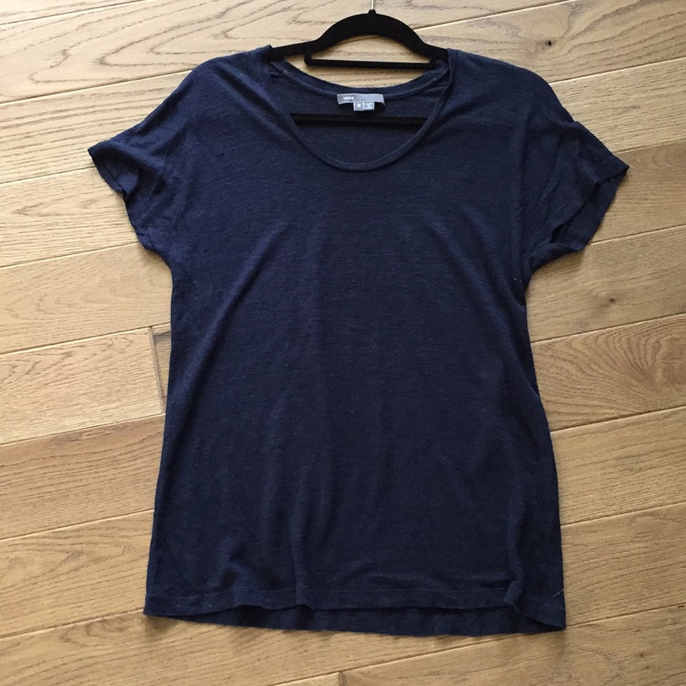 Vince navy linen tee